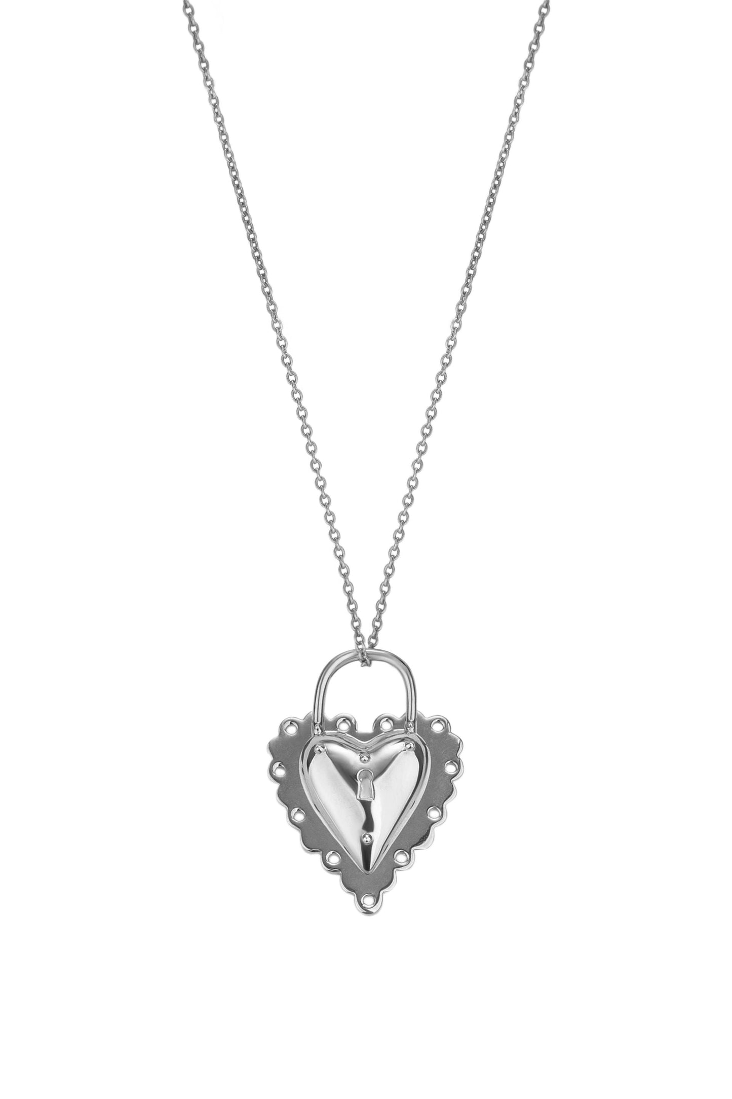 Open Heart Silver Pendant