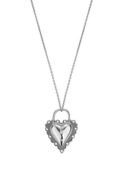 Open Heart Silver Pendant