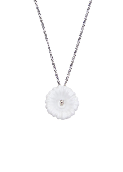 Malva Flower Pendant in Silver