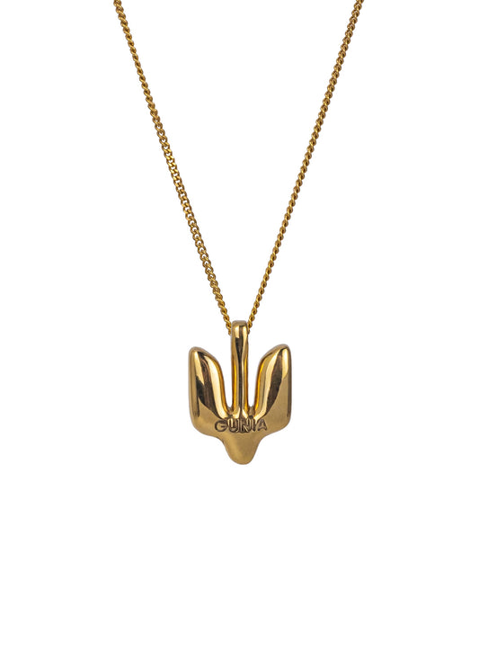 Gold Plated Pendant Trident small