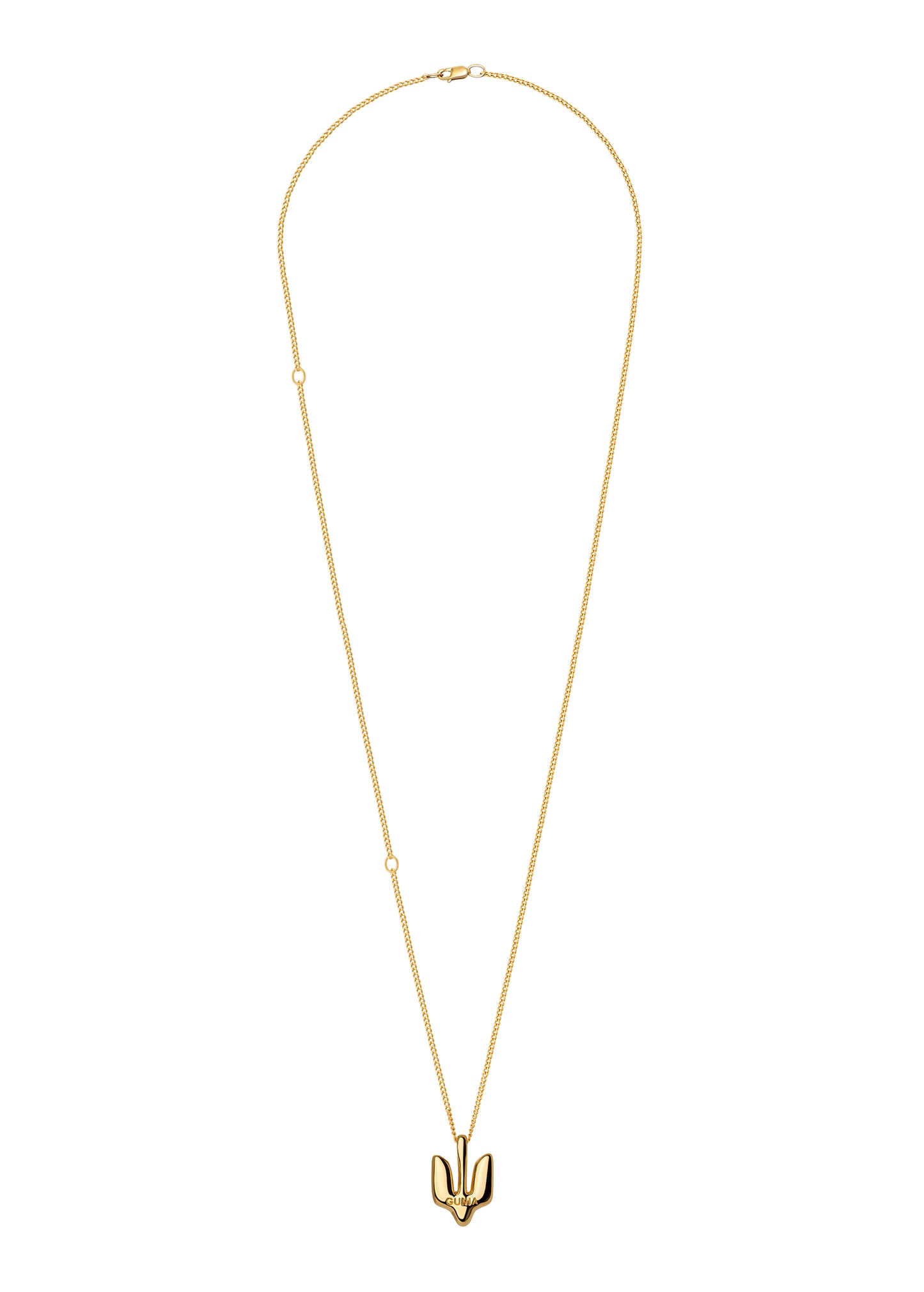 Gold Plated Pendant Trident small