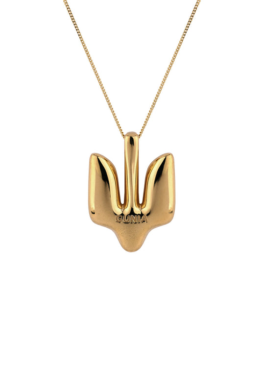 Gold Plated Pendant Trident Big