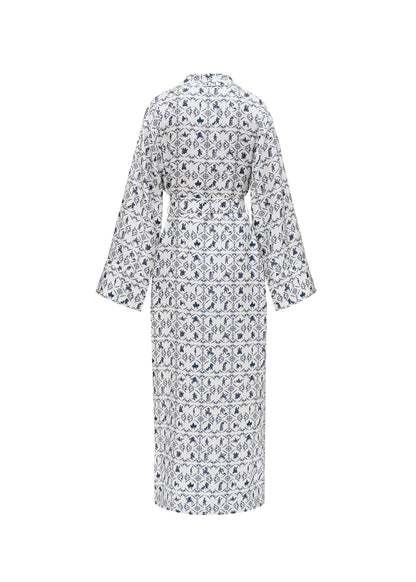Long Silk Robe Vechornytsi in White
