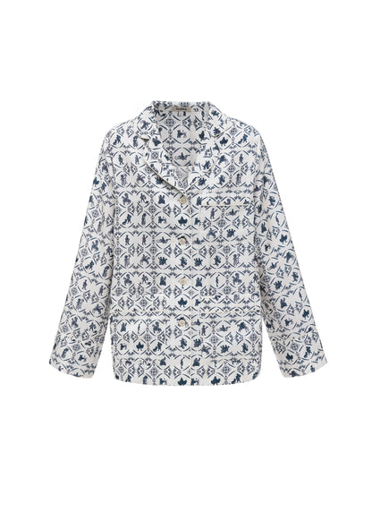 Silk shirt 'Vechornytsi' in milk