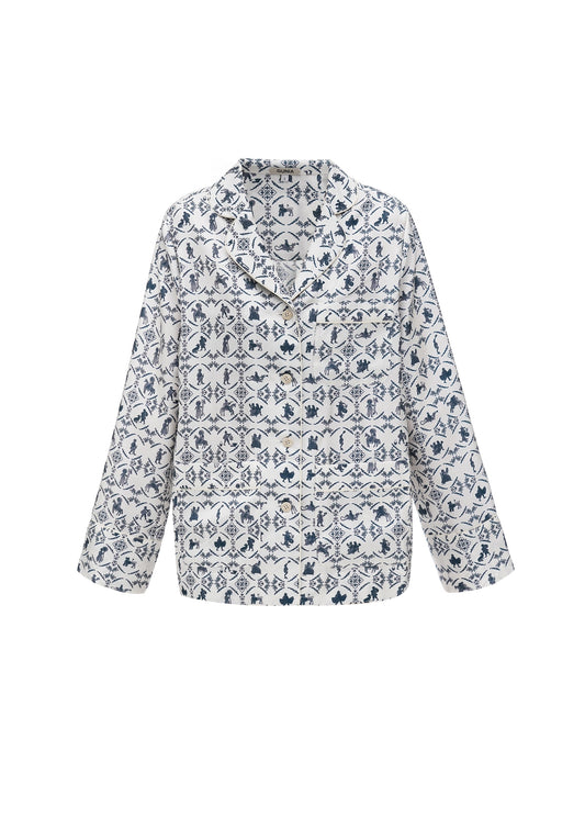 Silk shirt 'Vechornytsi' in milk