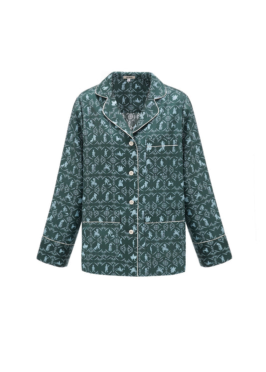 Silk shirt 'Vechornytsi' in dark