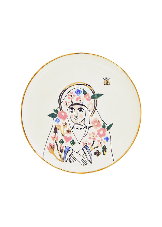 Ceramic plate with the image of Mary, mother of Jesus