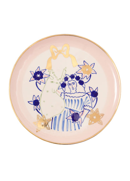 Lady with a Deer Round Plate 32 cm