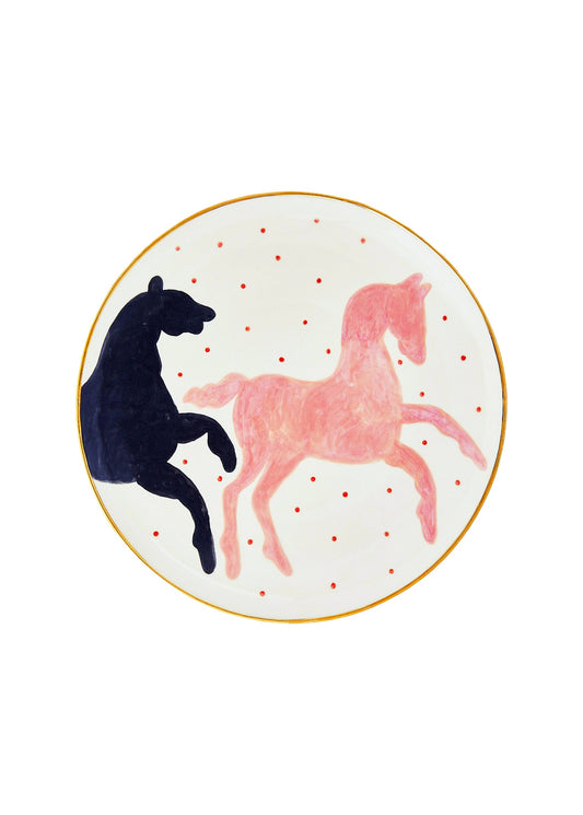 Ceramic plate with horses