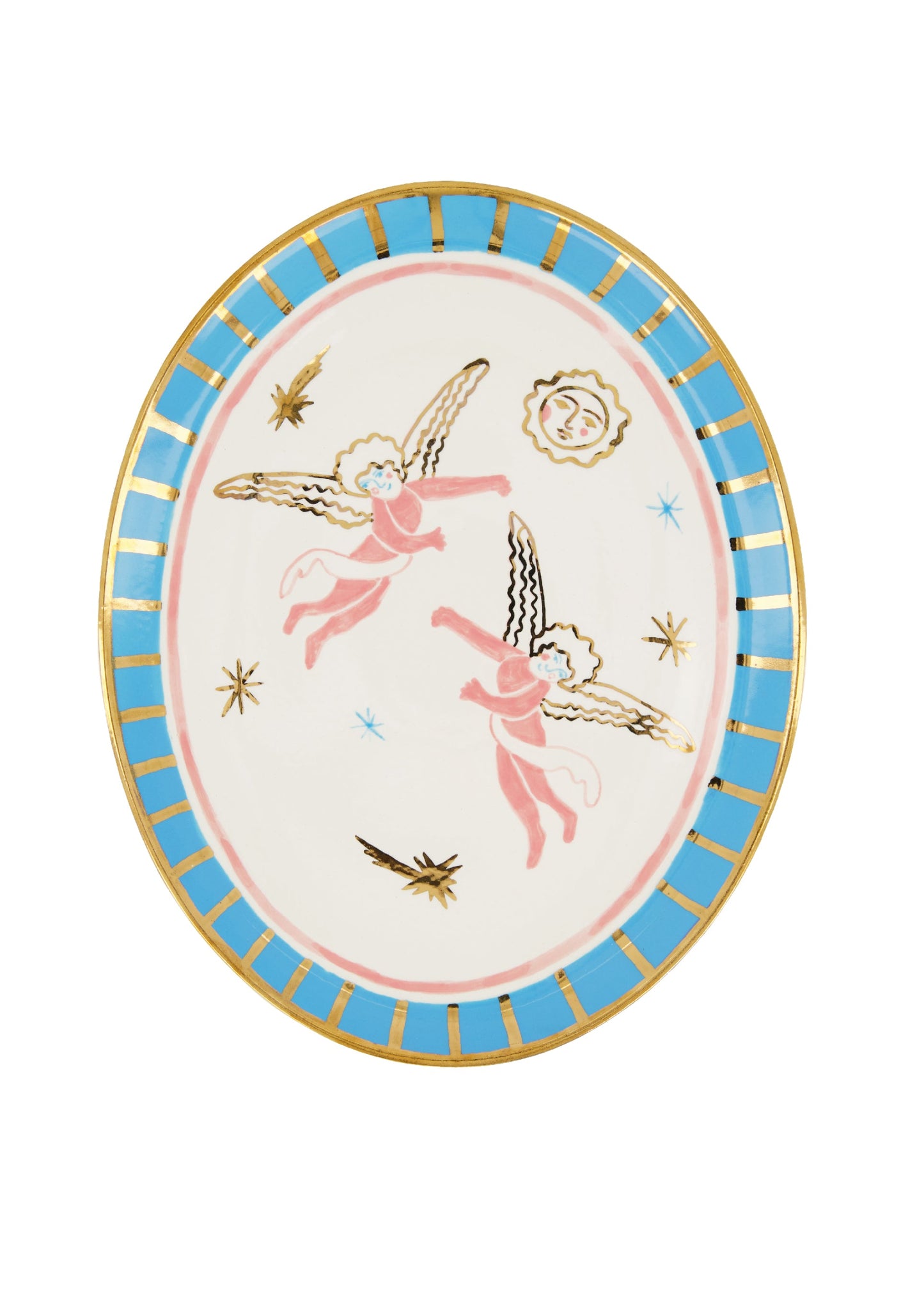 Oval Plate with Angels