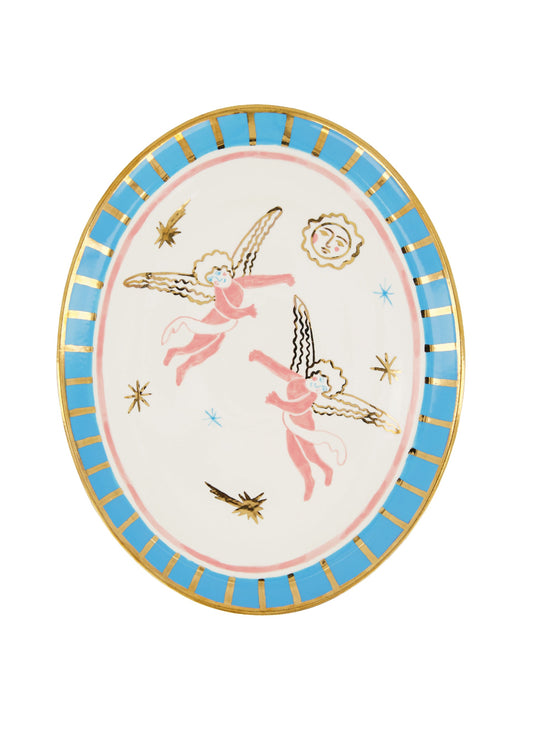 Oval Plate with Angels