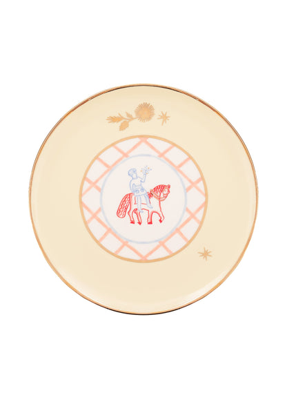 Horseman Plate with Flowers