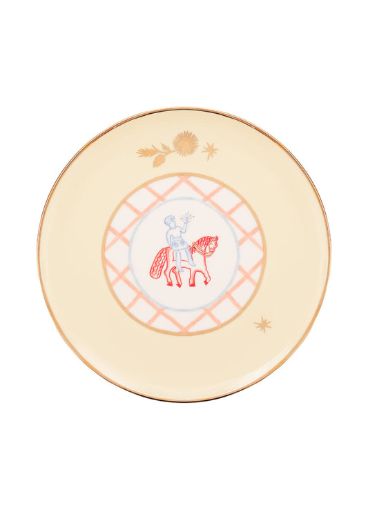 Horseman Plate with Flowers