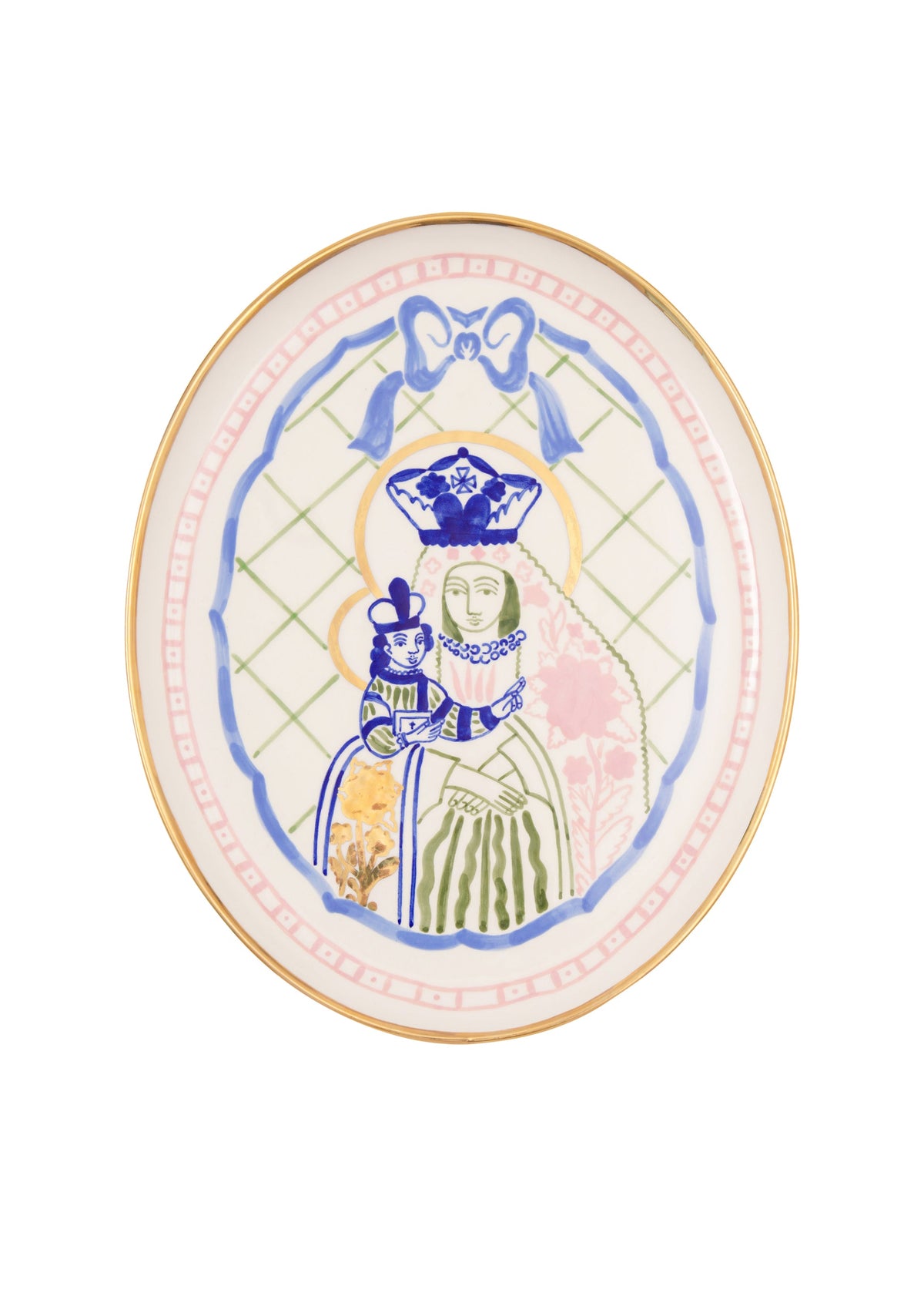 Virgin and Child Oval Plate slide 1