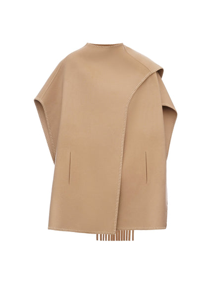 Chuga Scarf Poncho in Beige