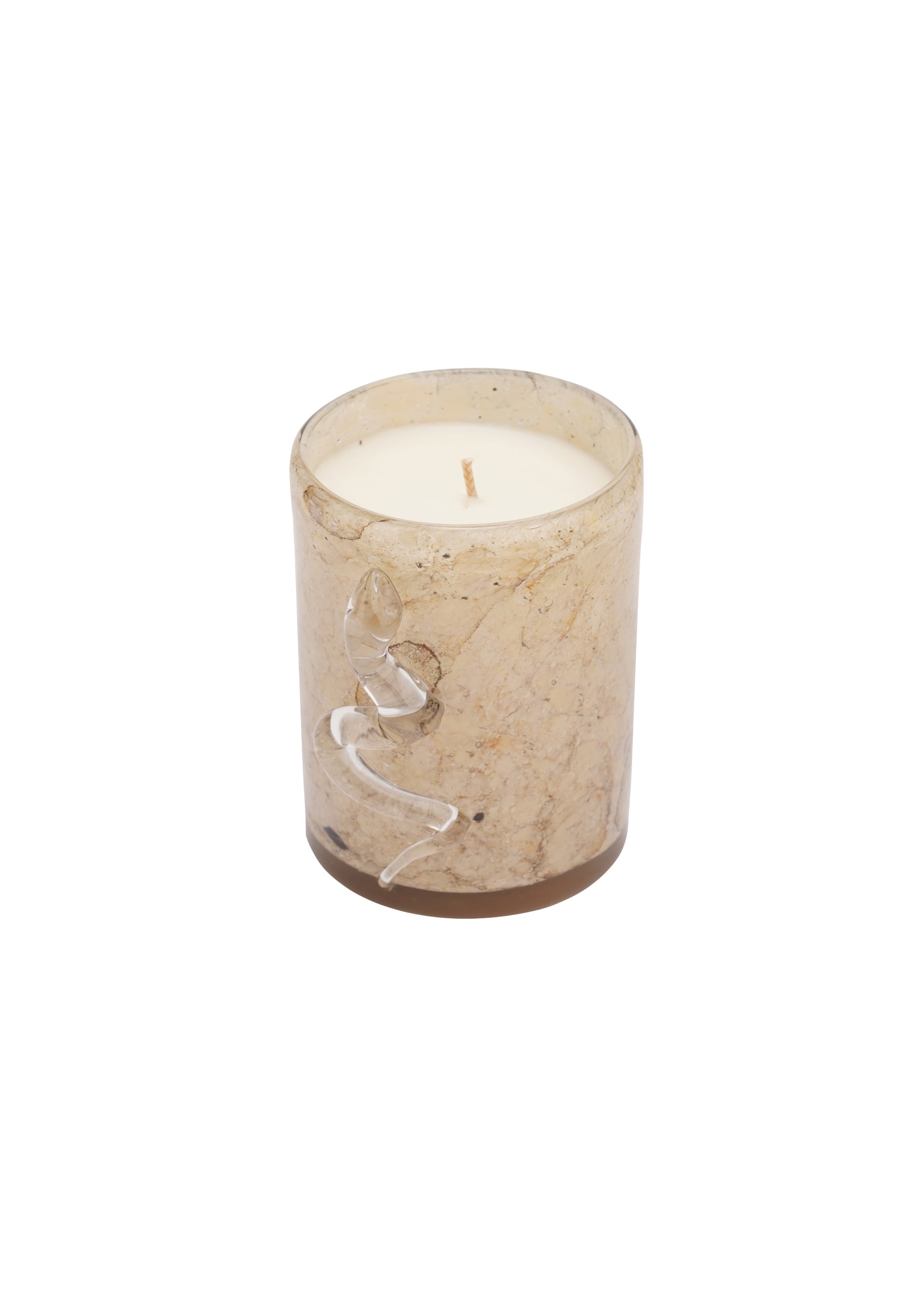 Serpent Glass Candle in Beige slide 1