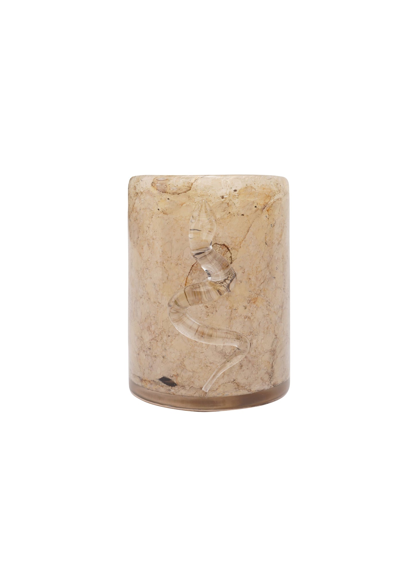 Serpent Glass Candle in Beige