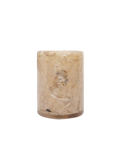 Serpent Glass Candle in Beige