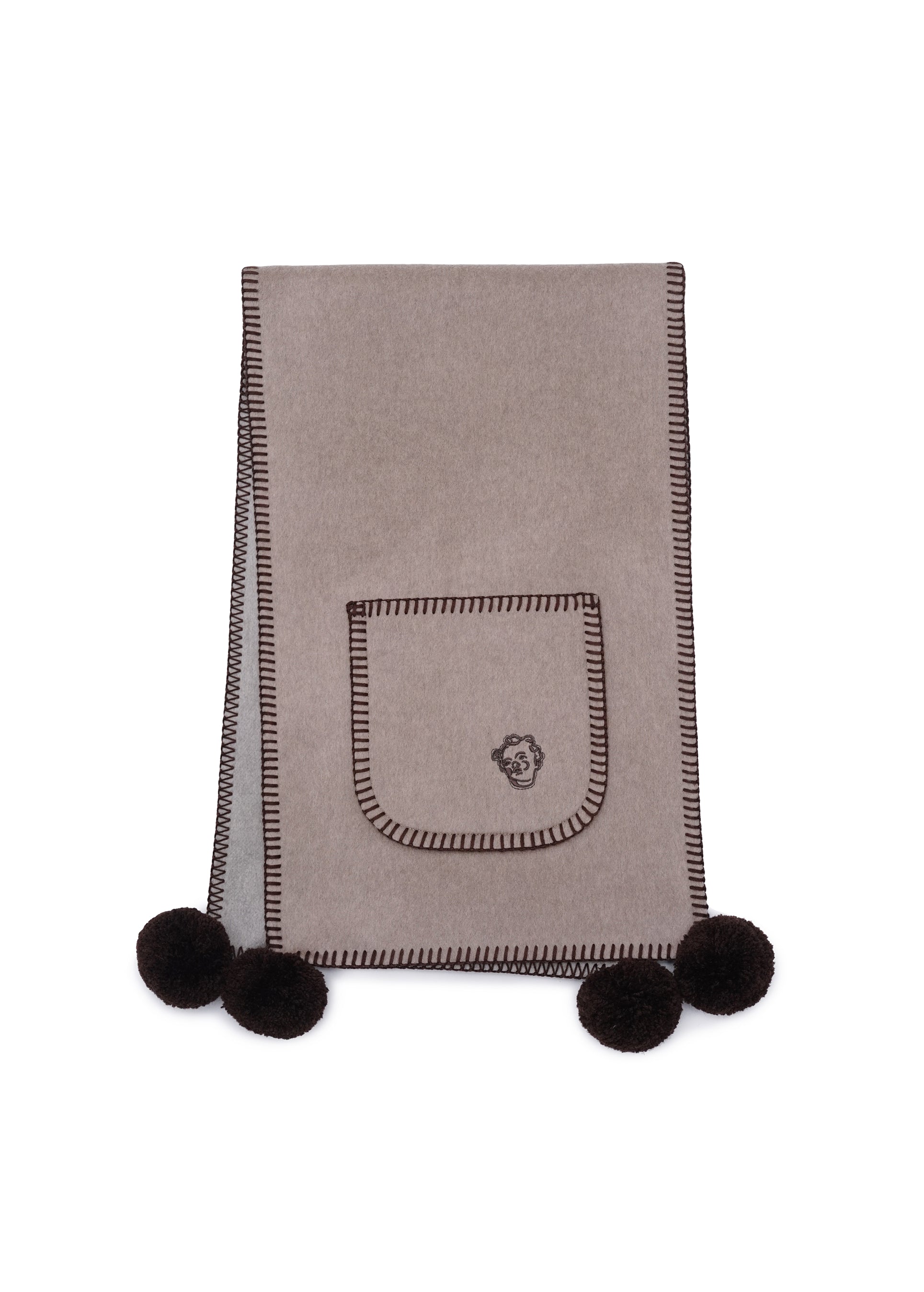 GUNIA Cashmere Scarf in Brown-grey slide 1