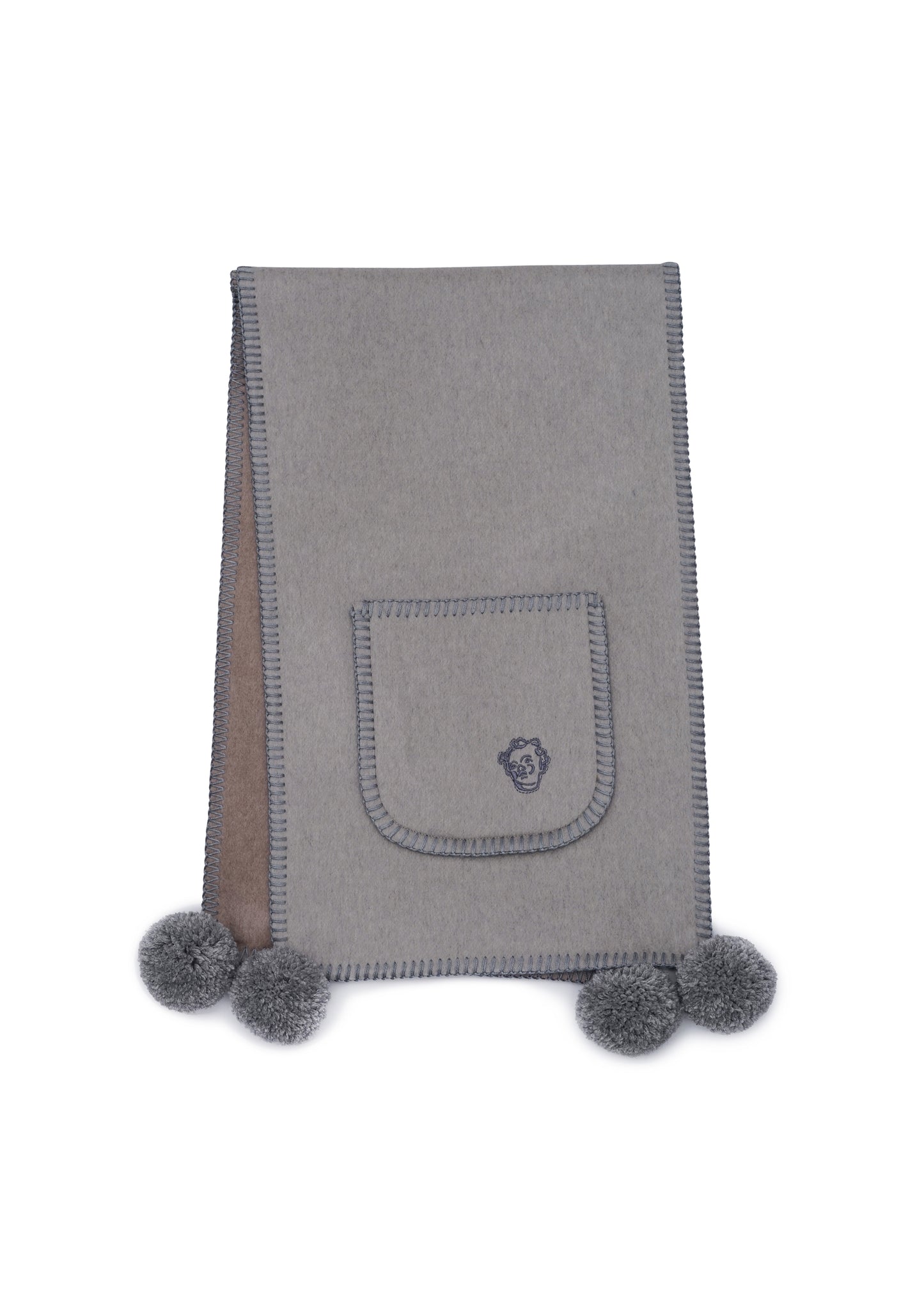 GUNIA Cashmere Scarf in Grey-brown