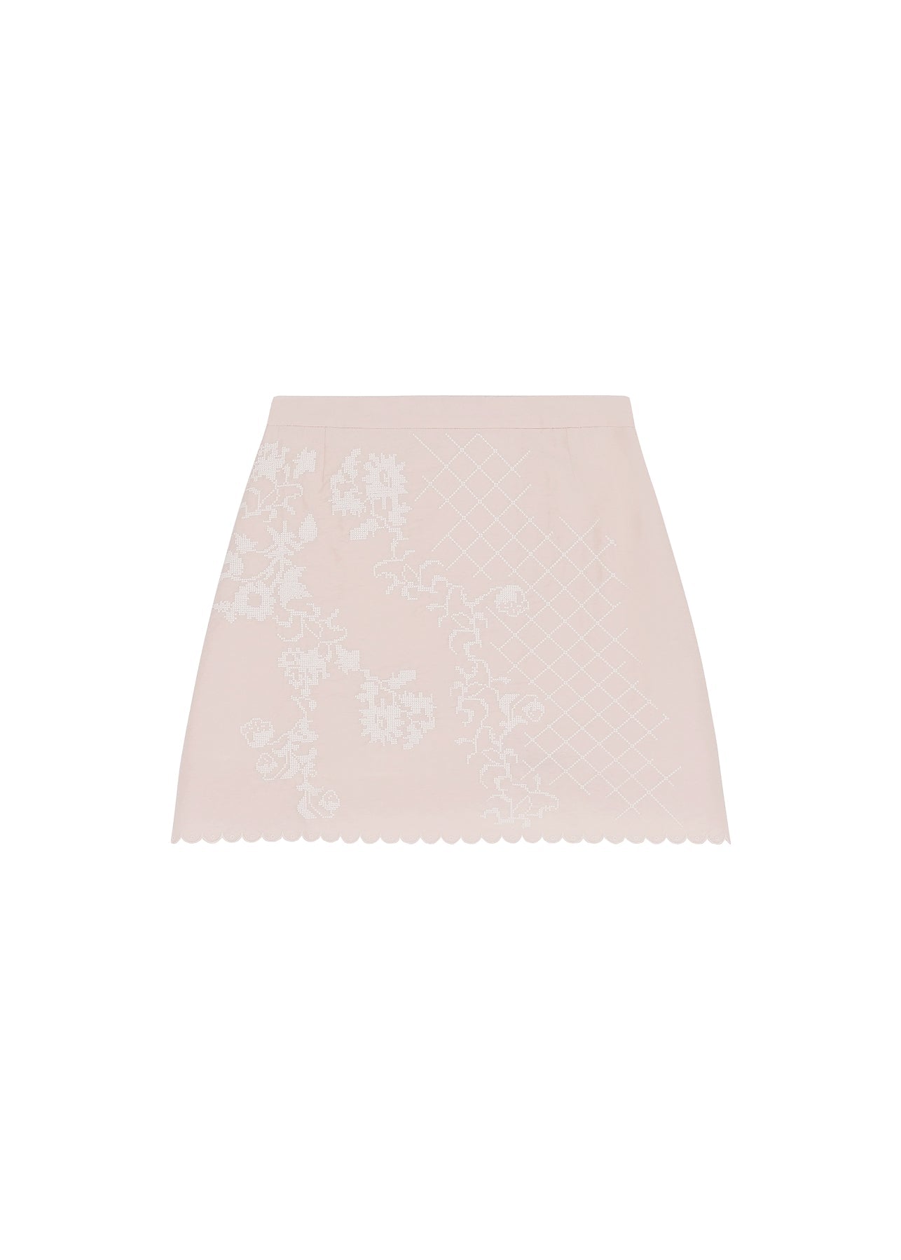 Mini skirt with Tyn Embroidery in pink slide 1