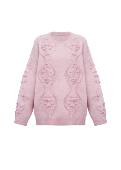 Flowers Sweater in Pink