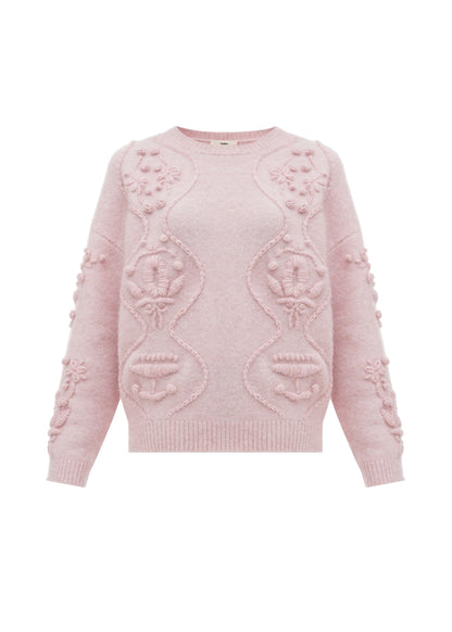 Flowers Sweater in Pink