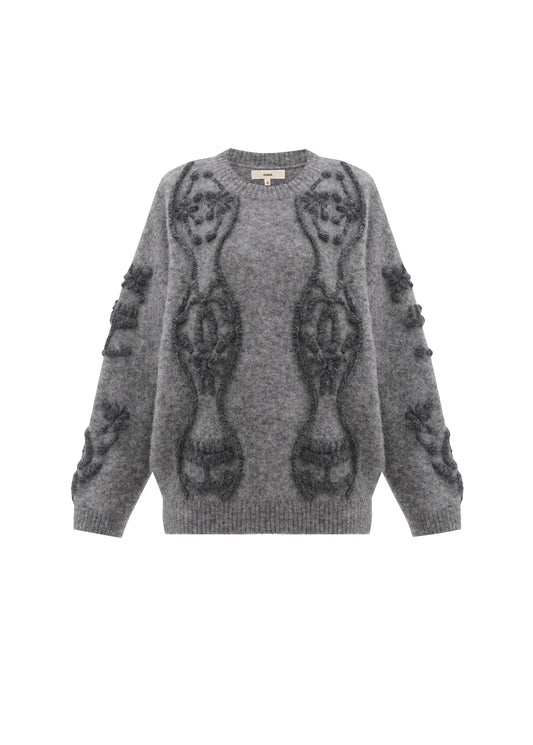 Flowers Sweater in Grey