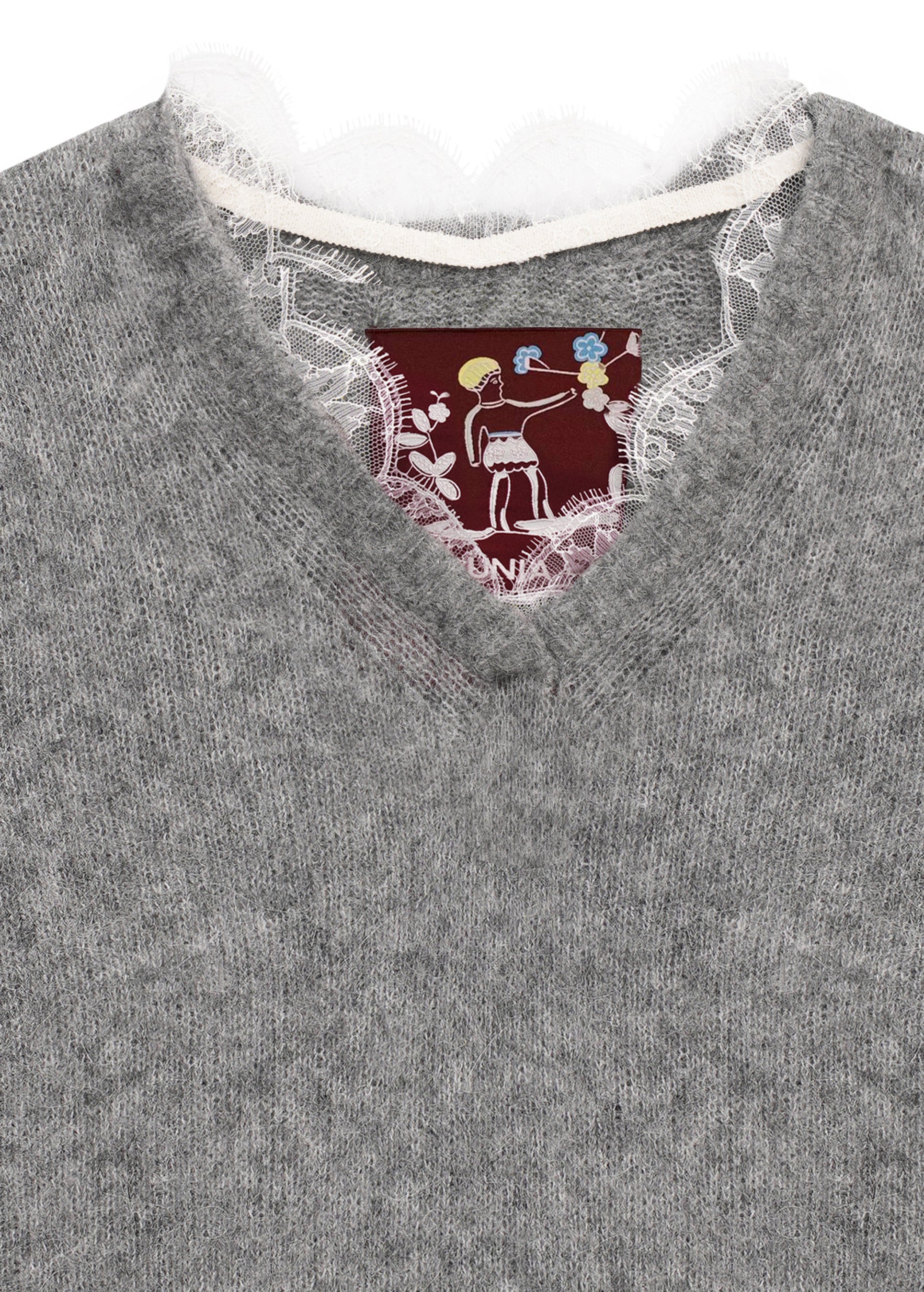 Lace-trimmed Vest in Grey slide 3