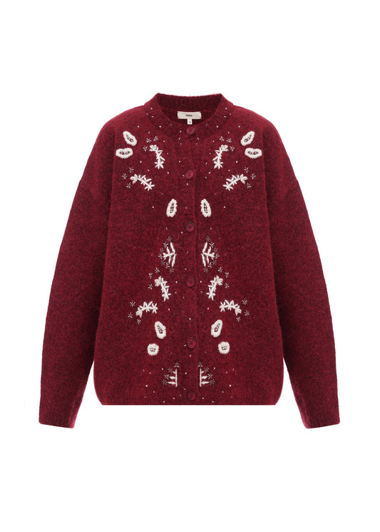 Squill Cardigan in Burgundy