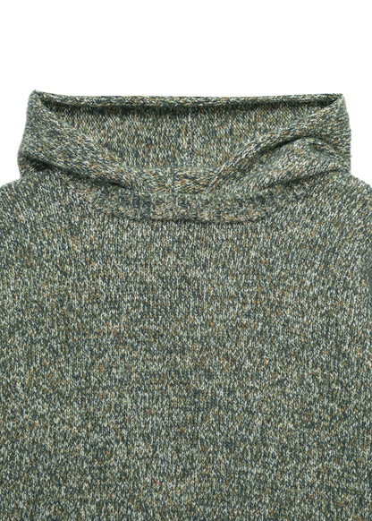 Hooded Mélange Sweater in Green