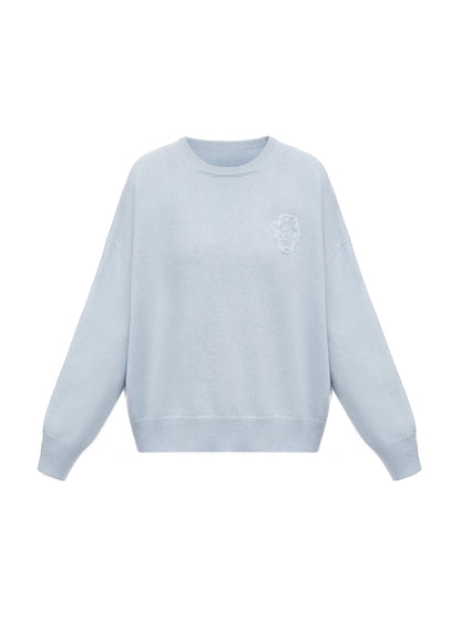 Sweater with GUNIA Embroidery in Blue