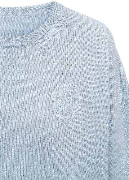 Sweater with GUNIA Embroidery in Blue