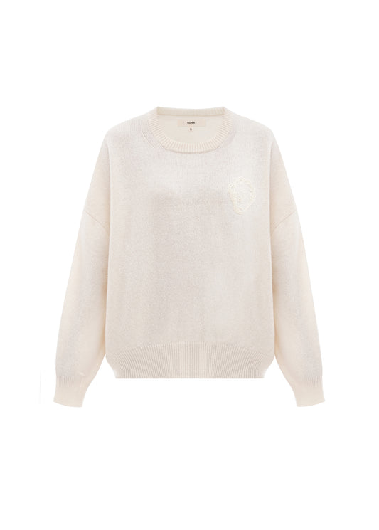 Sweater with Angel in Milk