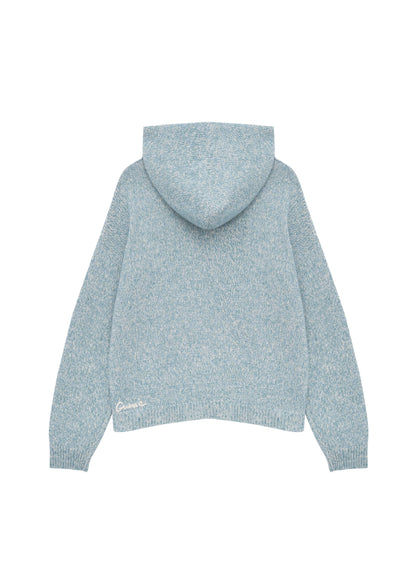 Hooded Mélange Sweater in Blue