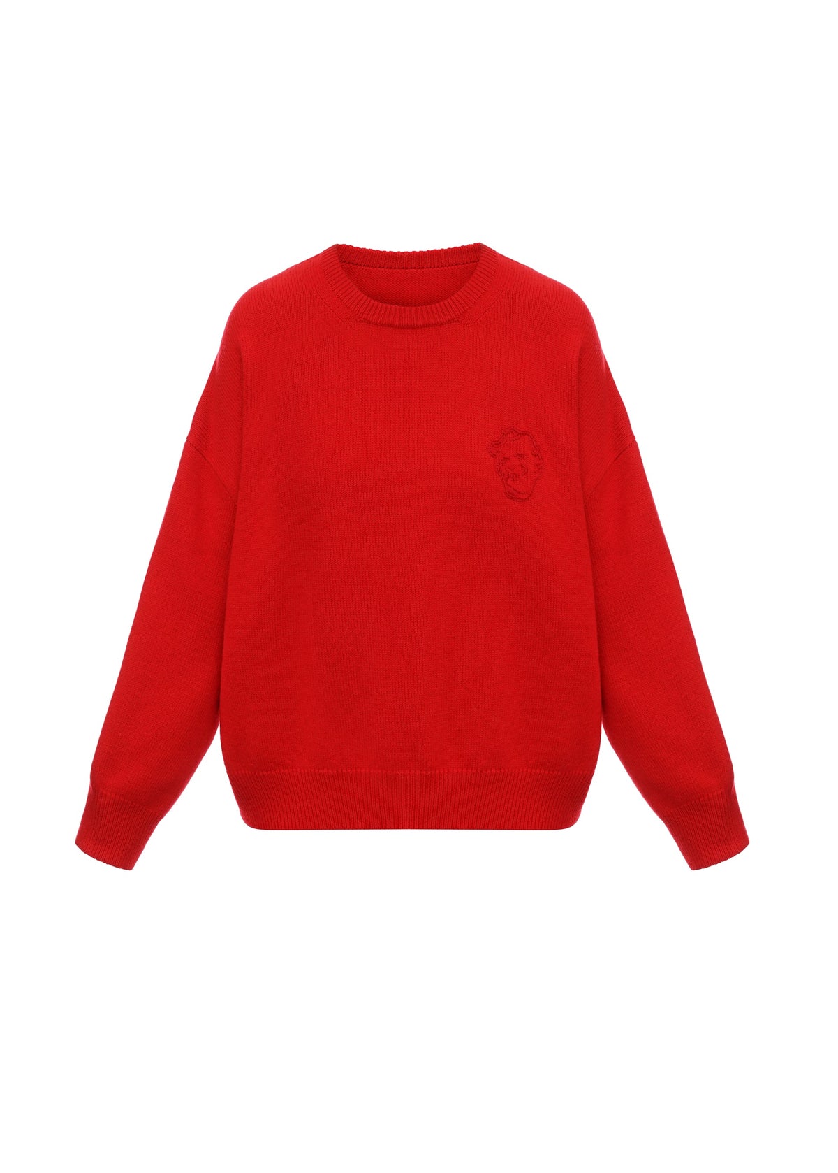 Sweater with GUNIA Embroidery in Red