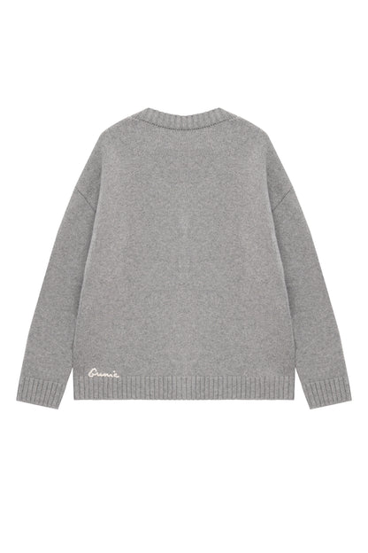 Lace-trimmed Cardigan in Grey