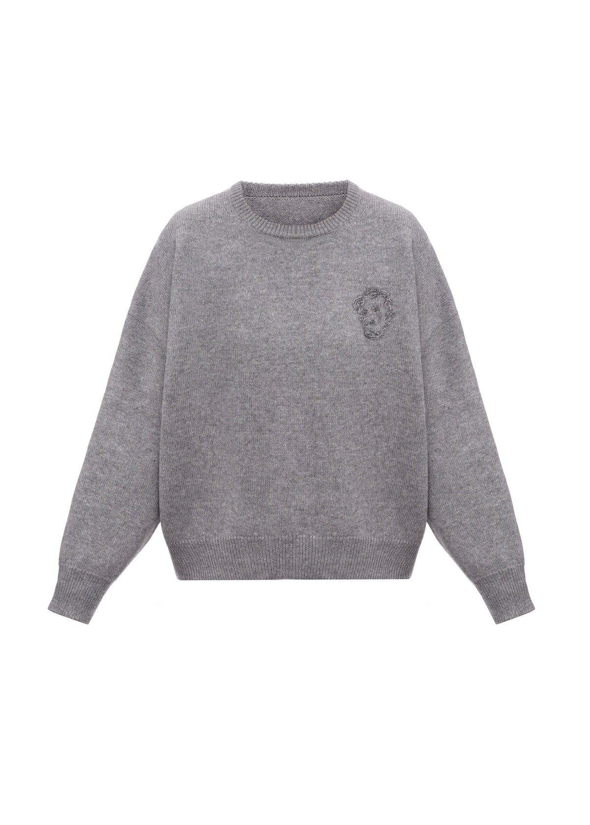 Sweater with GUNIA Embroidery in Grey