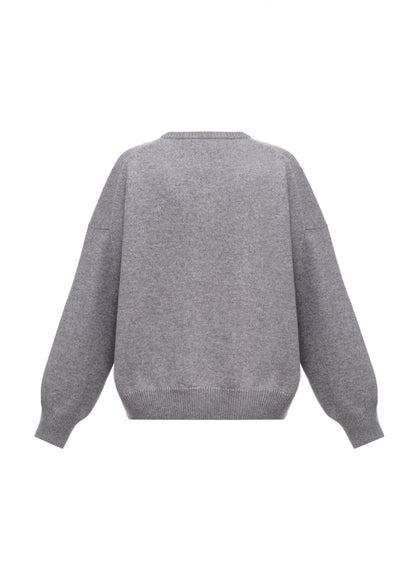 Sweater with GUNIA Embroidery in Grey