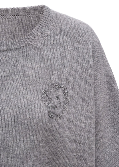 Sweater with GUNIA Embroidery in Grey