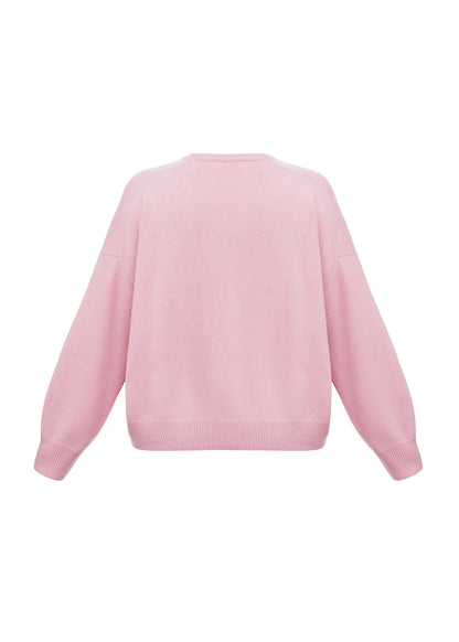 Sweater with GUNIA Embroidery in Pink