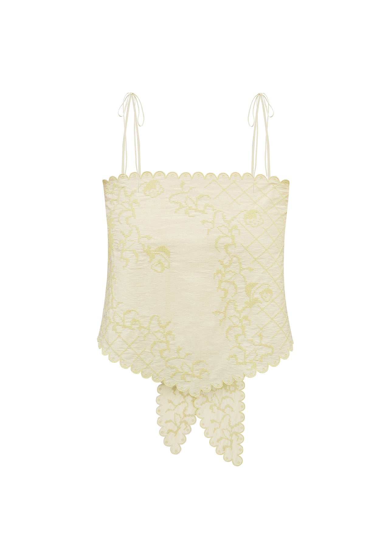 Bandana Top with Tyn Embroidery in yellow slide 1