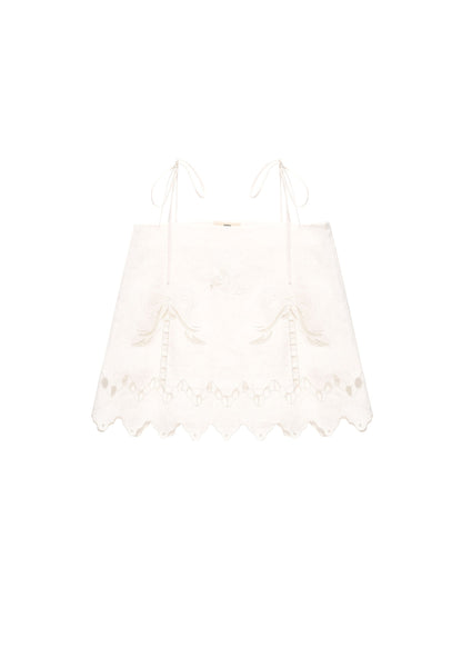 Yasna Embroidered Top in Milk