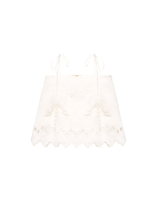 Yasna Embroidered Top in Milk