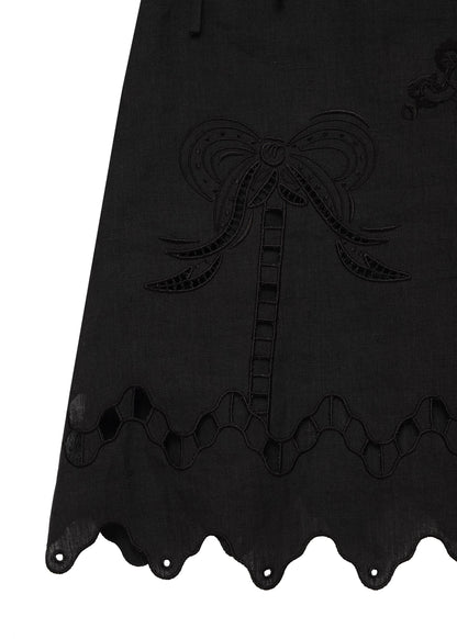 Yasna Embroidered Top in Black