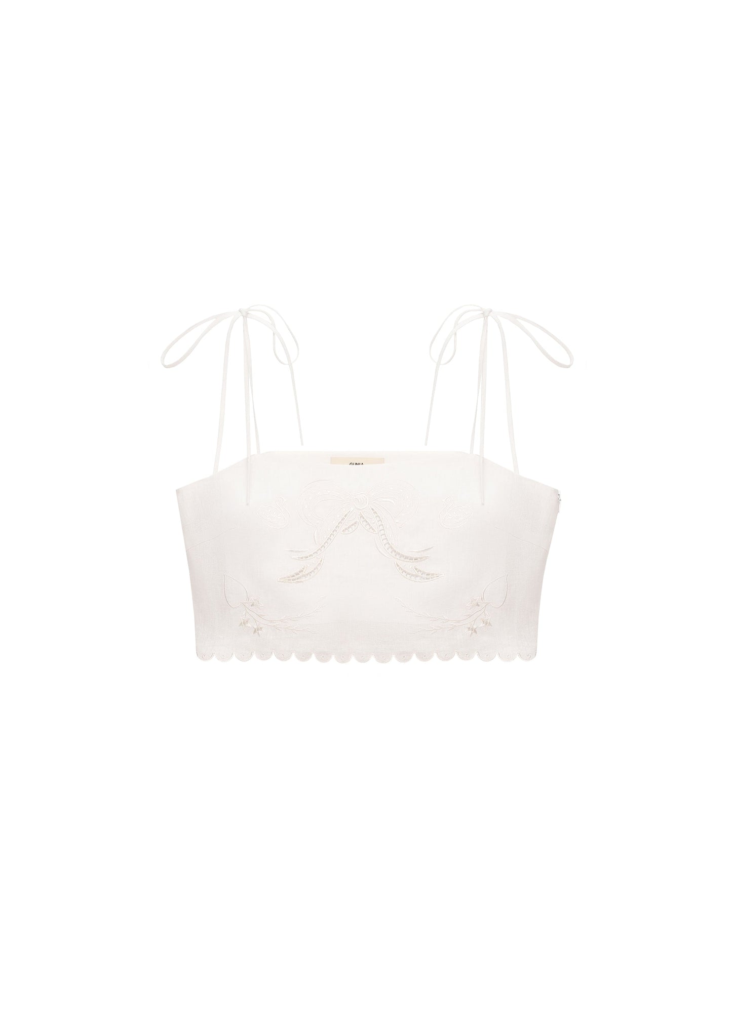 Yasna Embroidered Bra in Milk