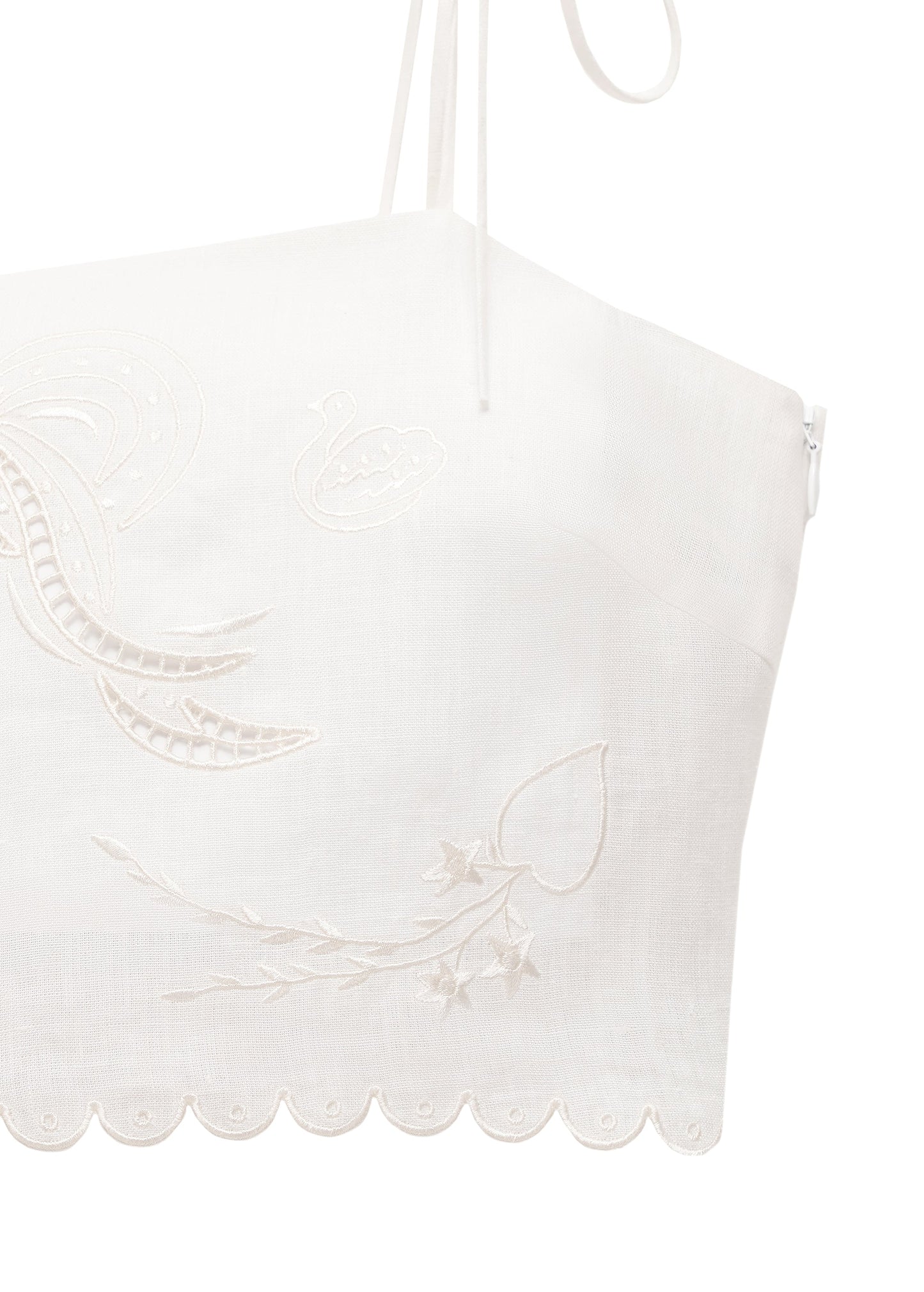 Yasna Embroidered Bra in Milk