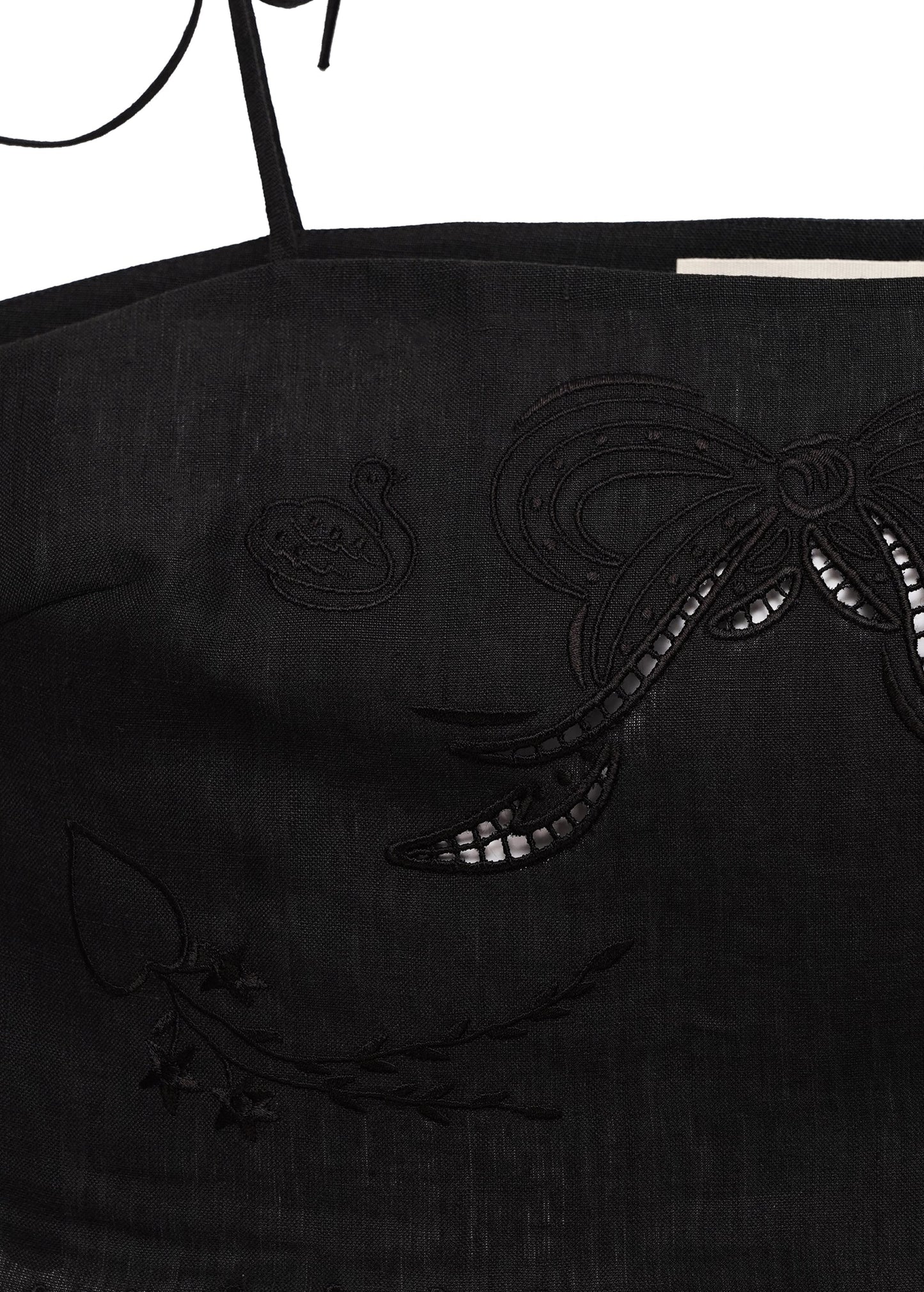 Yasna Embroidered Bra in Black