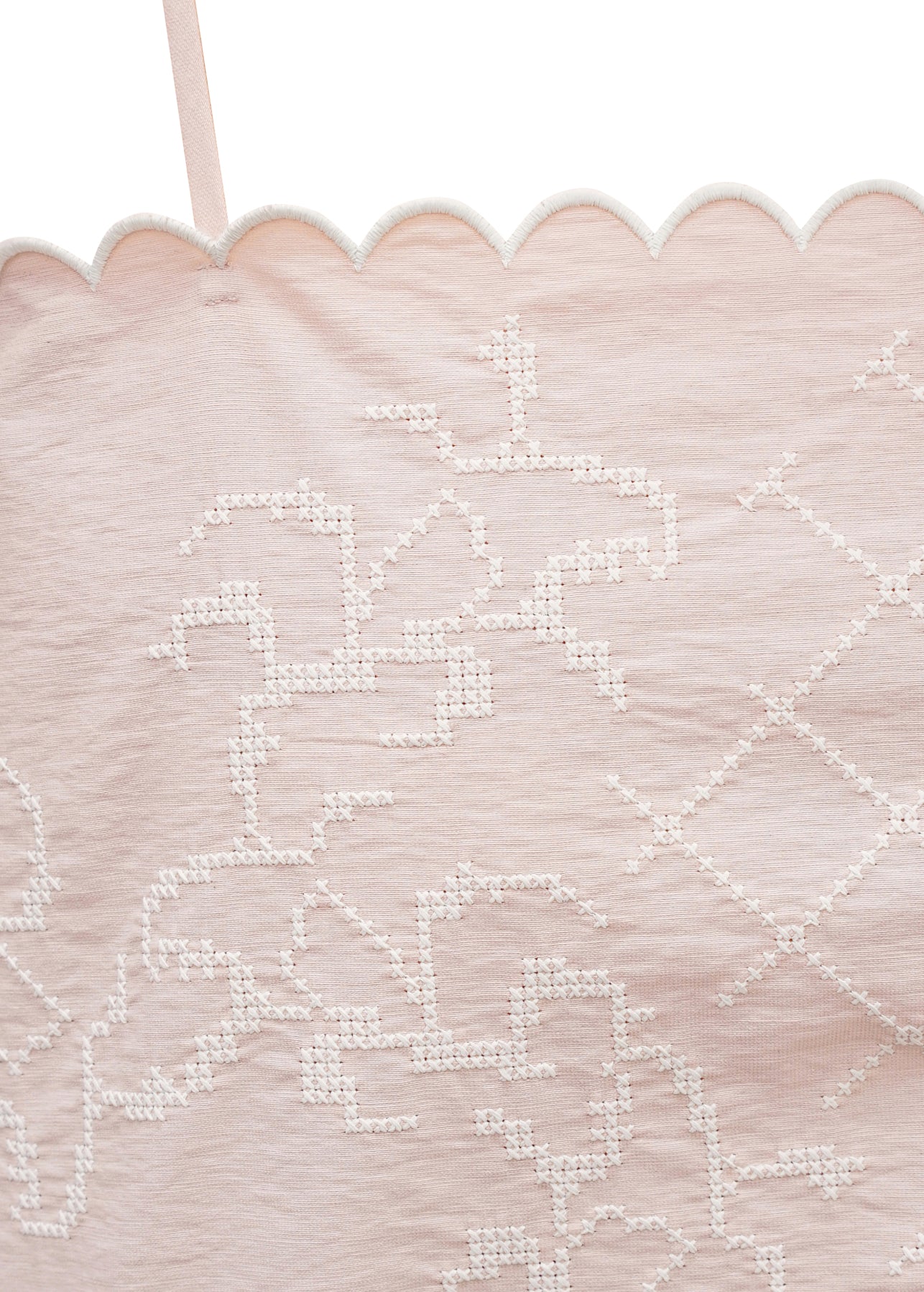 Open Back Embroidered Top in pink slide 3