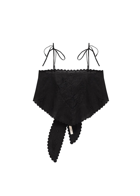 Lybid Scarf Top in Black